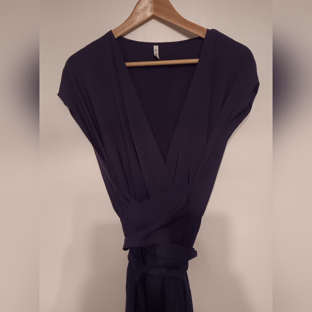HALARA Navy Wrap Dress